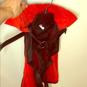 Vampire harness with small cape. Upper body look